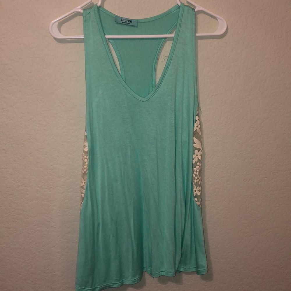 blue lace tank